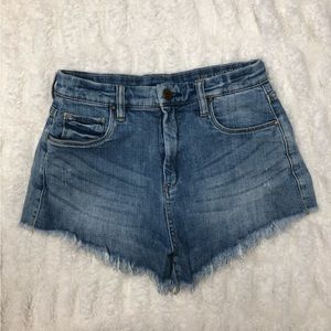 Blank NYC High Rise Frayed Jean Shorts